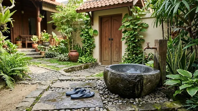Desain Tempat Cuci Kaki Outdoor