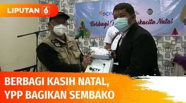 Berbagi Kasih Natal 2021, Emtek Group melalui YPP SCTV-Indosiar bagikan paket sembako dan tabung oksigen ke Persekutuan Umat Kristen Katolik di Rusun Pulogebang, Cakung.