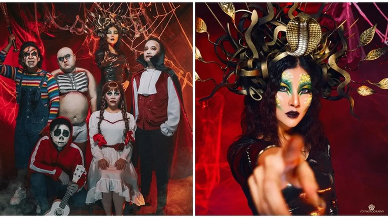 7 Gaya Pemotretan Keluarga Ruben Onsu dan Sarwendah Tema Halloween, Curi Perhatian