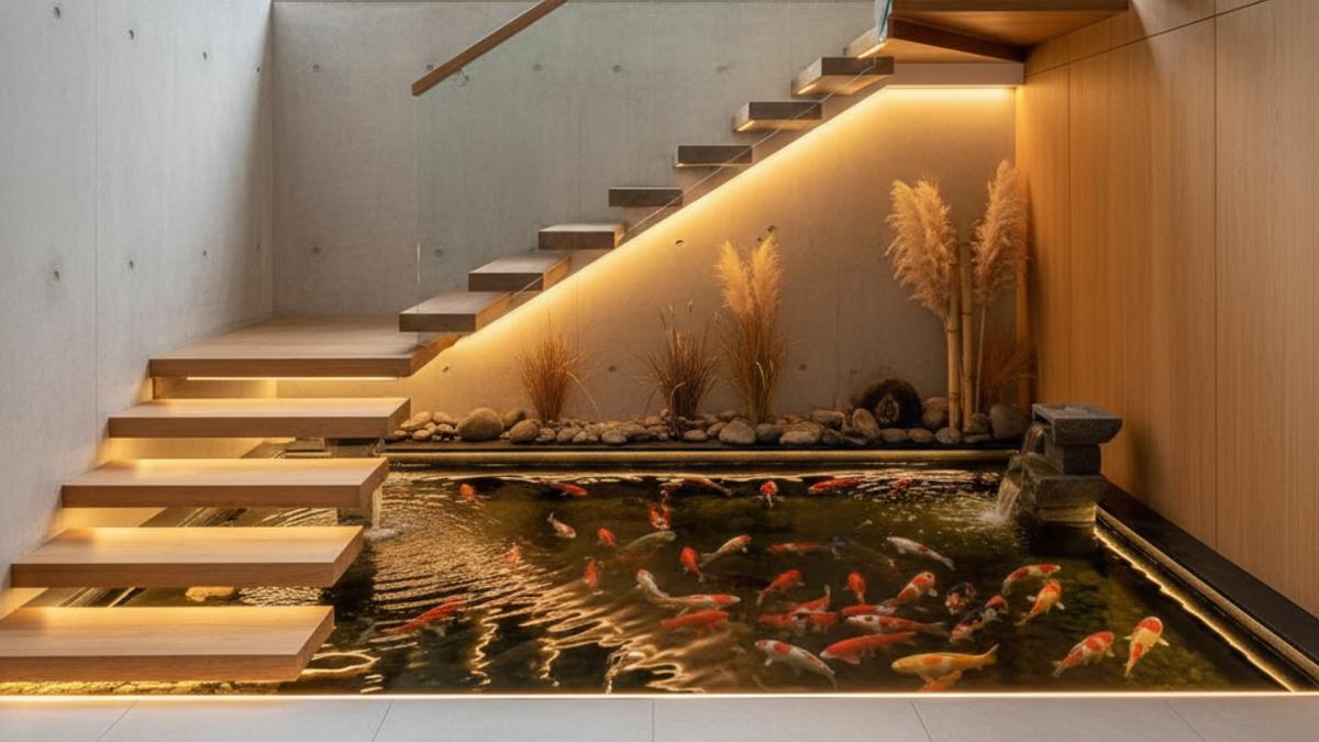 7 Desain Rumah Kecil dengan Kolam Koi Indoor yang Tidak Makan Banyak Tempat