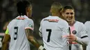 Marco Verratti. Pemain asal Italia yang kini memasuki musim ke-10 bersama PSG ini baru 14 kali tampil di semua ajang musim ini. Di samping masalah kebugaran, anggota skuat Timnas Italia peraih trofi Euro 2020 ini juga kerap bermasalah dengan cedera lutut dan pinggul. (AFP/Loic Venance)