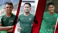Tiga pemain Timnas Indomesia yang siap memberikan kejutan, Dedik Setiawan, Andik Vermansah dan Fachrudin Aryanto. (Bola.com/Dody Iryawan)