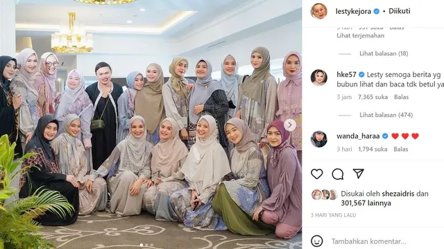 Lesti Kejora Bersama Sejumlah Artis Wanita Tanah Air