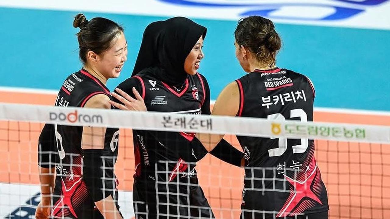 Red Sparks Kalahkan Pink Spiders di Korean V League, Megawati dan Bukilic Tampil On Fire