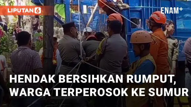 Diduga hendak membersihkan rumput di bibir sumur, warga terjatuh ke sumur. S (62) warga Semin, Kabupaten Gunungkidul, terpeleset dan jatuh ke dasar sumur