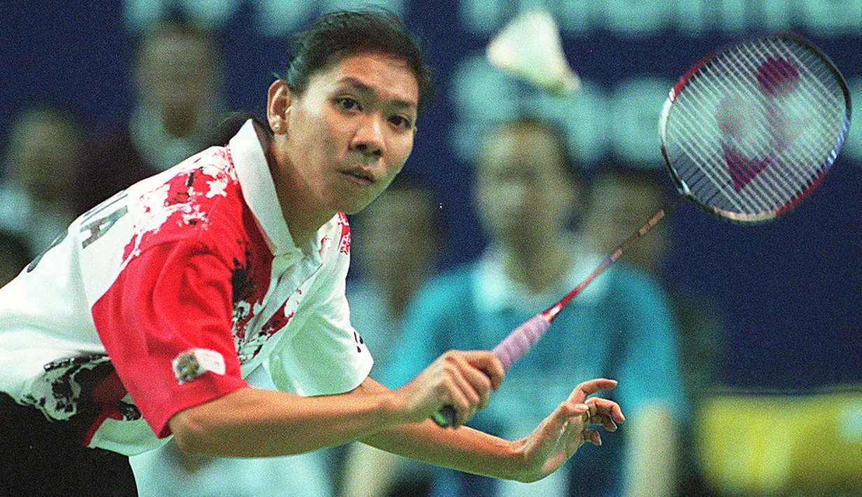 9. Susi Susanti (Tunggal Putri) Meraih medali perunggu Asian Games 1990 dan 1994. (AFP/Frederic Brown)