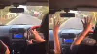 Joget ala TikTok saat menyetir (Sumber: Twitter/txtdarigajelas)