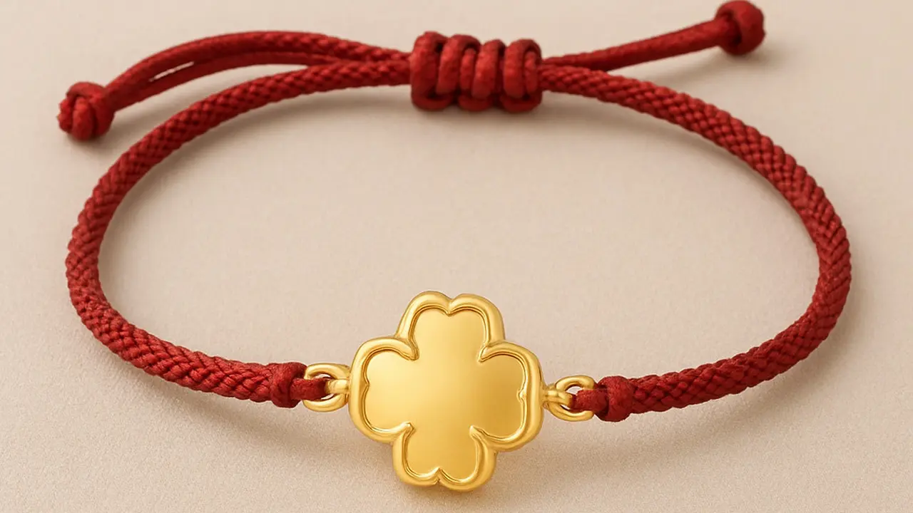 Model Gelang Tali Serut Kombinasi Emas Clover 3 Gram