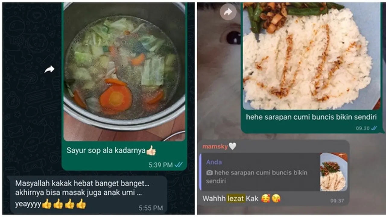 6 Chat Ibu Puji Masakan Anaknya Ini Bikin Senyum, Jadi Makin Semangat Masak