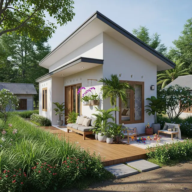 Inspirasi Rumah Kecil di Desa dengan Konsep Tropis Modern