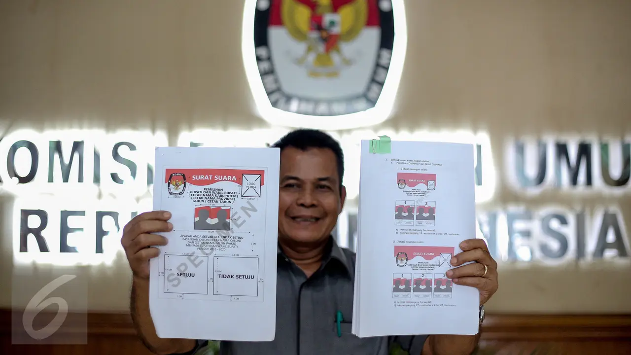 20151111-Ini Contoh Surat Suara untuk Pilkada Serentak yang Bakal Dicetak KPU-Jakarta
