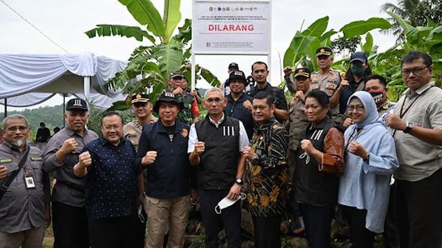 Satgas BLBI sita aset obligor Trijono Gondokusumo berupa sebidang tanah seluas 580.440 meter persegi di Desa Cibodas, Jonggol, Kabupaten Bogor. (Dok Satgas BLBI)