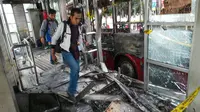 Bus Transjakarta Terbakar di Al Azhar Baru Beroperasi Awal 2014