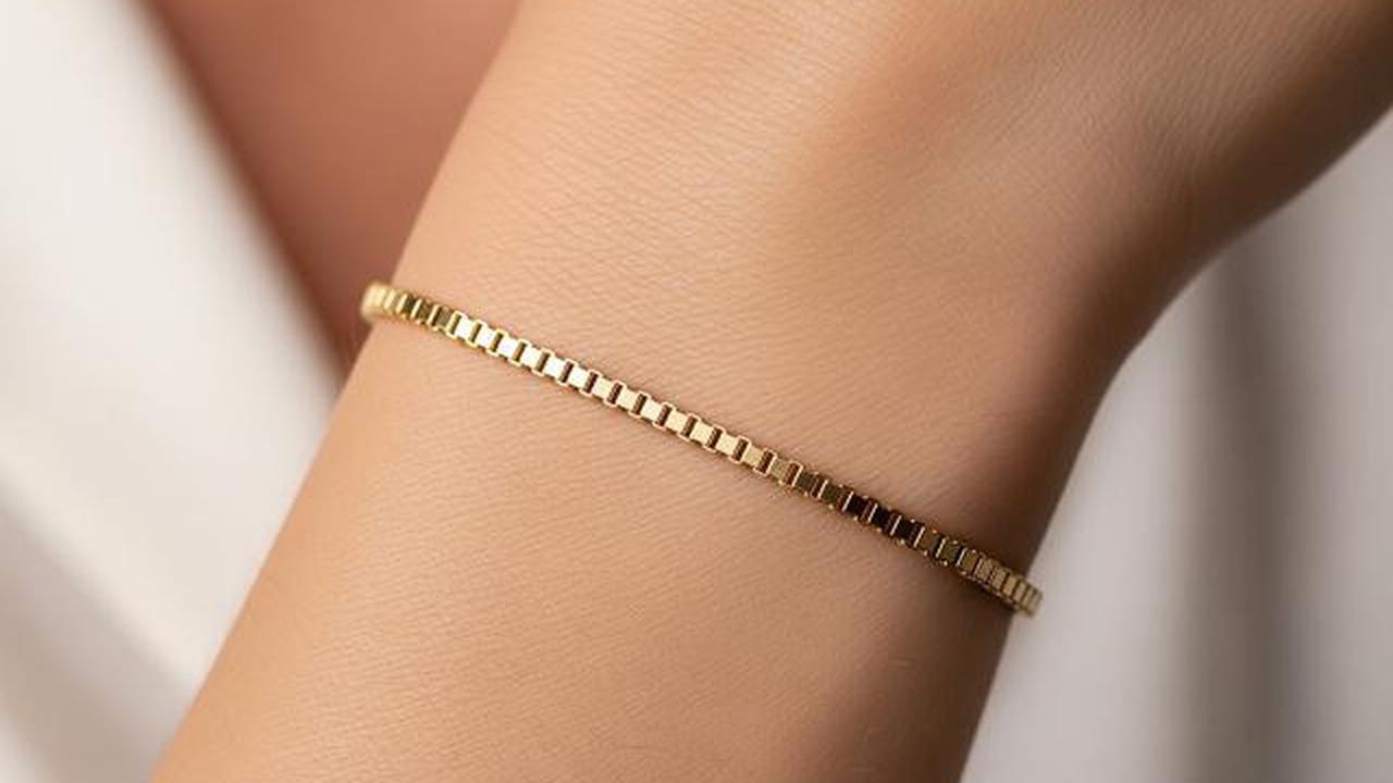 Gelang Rantai Box Minimalis/ Model Gelang Emas Rantai Tipis Harga Rp500 Ribuan (Sumber: gemini.com)