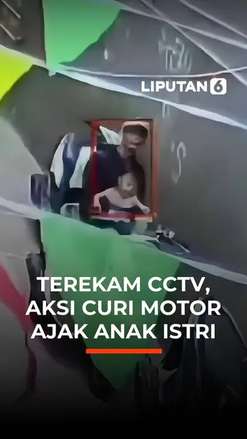 Terekam CCTV, Aksi Curi Motor Ajak Anak Istri