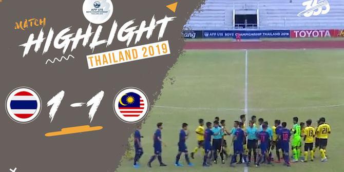 VIDEO: Gol Bunuh Diri Pemain Thailand Selamatkan Malaysia di Piala AFF U-15 2019
