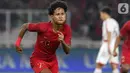 Pemain tengah Timnas Indonesia U-19, Amiruddin Bagus Alfikri merayakan gol yang dicetaknya ke gawang Korea Utara pada kualifikasi Grup K Piala AFC U-19 2020 di Stadion Utama Gelora Bung Karno, Jakarta, Minggu (10/11/2019). Indonesia bermain imbang 1-1. (Liputan6.com/Helmi Fithriansyah)