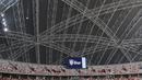 Suasana tampak dalam dari Stadion Nasional di Singapura, Kamis (8/11). Stadion ini akan menggelar laga Piala AFF 2018 antara Singapura melawan Timnas Indonesia. (Bola.com/M. Iqbal Ichsan)