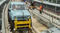 Suzuki Jimny digunakan untuk pengerjaan LRT di Sumatera Selatan. (Instagram @ditjenperkeretaapian)