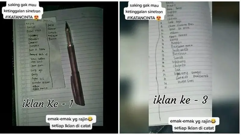 Tak Ingin Ketinggalan Nonton, Aksi Ibu-Ibu Catat Setiap Iklan Ini Bikin Geleng Kepala