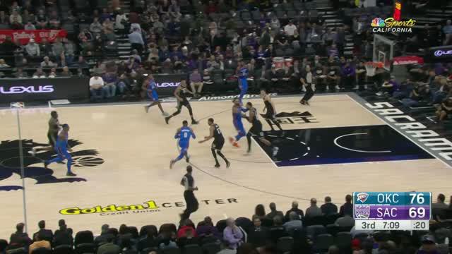 Berita video game recap NBA 2017-2018 antara Oklahoma City Thunder melawan Sacramento Kings dengan skor 110-107.