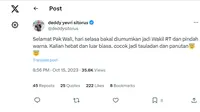 Politikus PDIP: Selamat Pak Wali, Selasa Bakal Diumumkan Jadi Wakil RT dan Pindah Warna