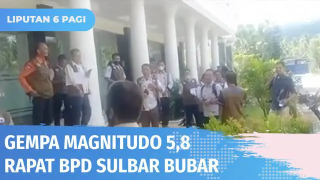 Sebuah hotel yang tengah menggelar rapat penanggulangan oleh BPBD Sulawesi Barat bergetar saat diguncang gempa magnitudo 5,8. Para peserta langsung melarikan diri dan mencari lokasi aman.