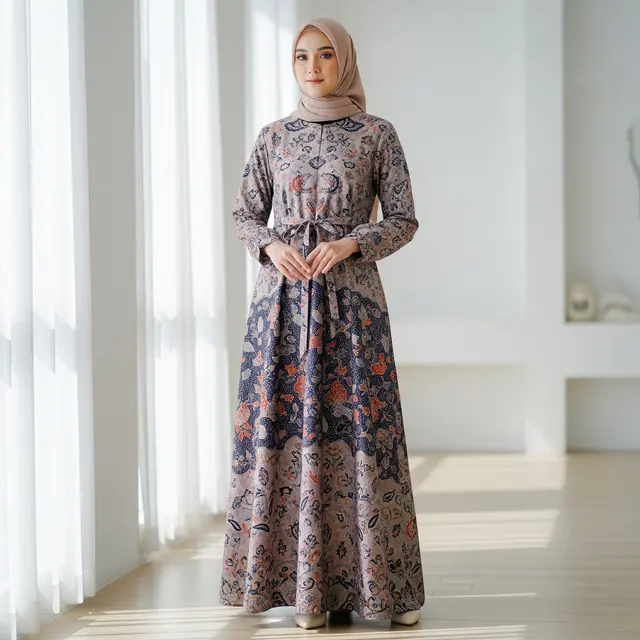 Gamis Batik Brokat 2026 yang Tidak Terlihat Tua (Image by Gemini AI)