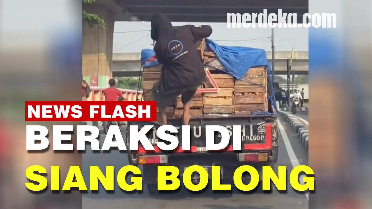 VIDEO: Terekam! Aksi Nekat Bajing Loncat di Jakarta Utara