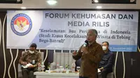 media rilis Keselamatan Bus Pariwisata di Indonesia yg diselenggarakan Komite Nasional Keselamatan Trasnportasi (KNKT) di Yogyakarta, Rabu (30/11/22),