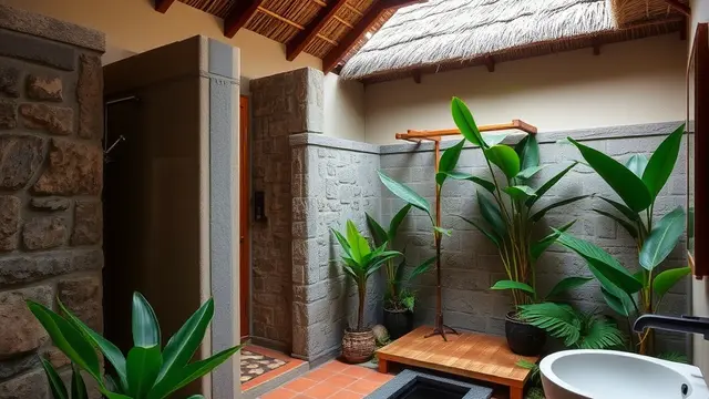 kamar mandi outdoor (ilustrasi by qwen.ai)