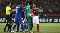 Duel Thailand vs Indonesia di final Piala AFF U-16 2018 di Stadion Gelora Delta, Sidoarjo, Sabtu (11/8/2018).