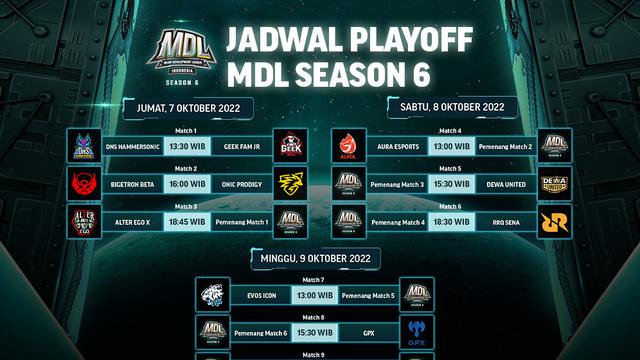 Jadwal dan Live Streaming MDL Indonesia Season 6 Babak Playoff di Vidio, 7-9 Oktober 2022