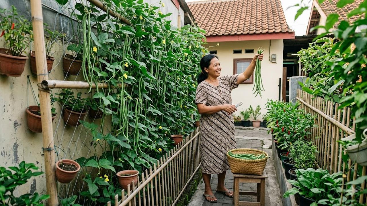 Trik Membuat Kebun Kacang Panjang Vertikal Anti Sempit untuk Pekarangan Mini