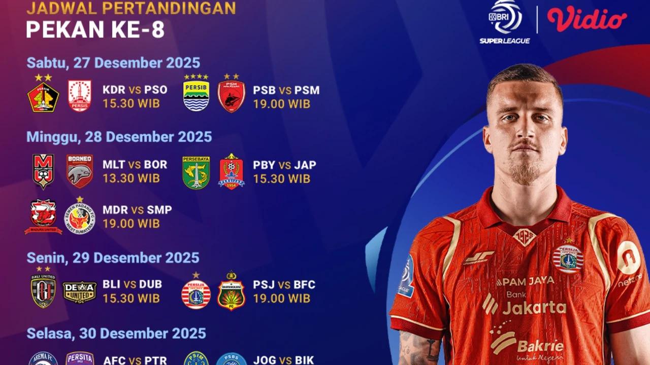Simak Jadwal Pertandingan BRI Super League Pekan ke-8, Eksklusif di Vidio