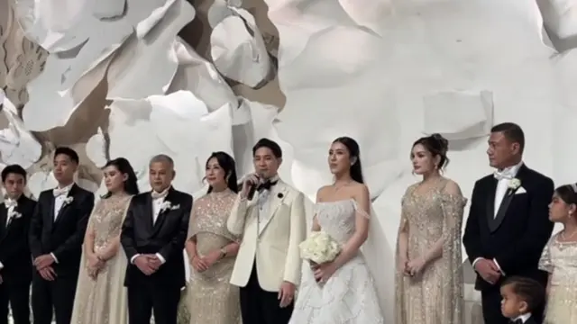 Nurah Syahfirah saat Dampingi Anak Sambungnya Teuku Rassya pakai gaun. [@nunaahabsyi]