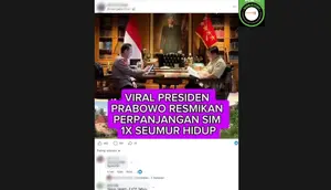 Cek Fakta: Hoaks Prabowo Resmikan Perpanjangan SIM 1 Kali Seumur Hidup