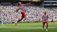 Selebrasi gol Pablo Barrios dari Atletico Madrid dalam pertandingan Grup B Piala Dunia Antarklub antara Seattle Sounders dan Atletico Madrid di Seattle, Kamis, 19 Juni 2025. (AP Photo/Lindsey Wasson)