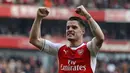 Urutan ketiga pemain termahal Arsenal adalah pemain asal Swis, Granit Xhaka. Xhaka dibeli Arsenal dari Borussia Mönchengladbach pada 25 Mei 2016 dengan nilai transfer sebesar kurang lebih 45 juta pounds. (AFP/IKIMAGES /Ian Kington)