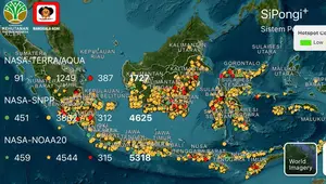 Update Sebaran Hotspot Kebakaran Hutan Kalteng dan Sumsel