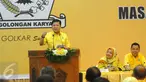 Ketua Umum Terpilih Golkar Periode 2016-2019 Setya Novanto saat memberikan sambutan di DPP Golkar, Jakarta, Senin (30/5). Partai Golkar mengumumkan struktur pengurus DPP Partai Golkar Masa Bakti 2016-2019.(Liputan6.com/Helmi Afandi)
