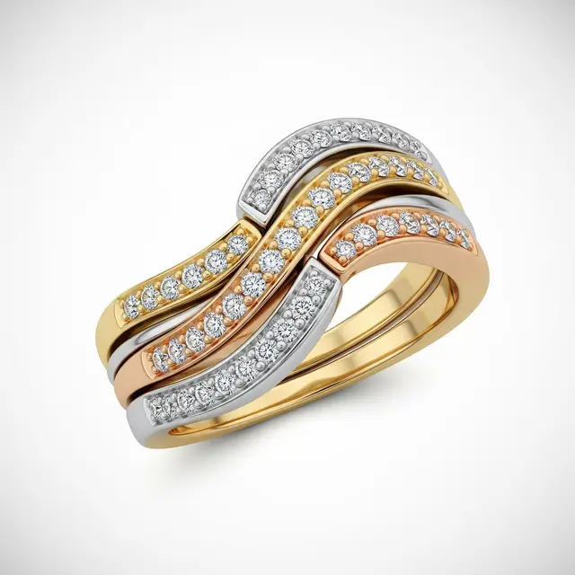 Model Cincin Emas Tiga Warna