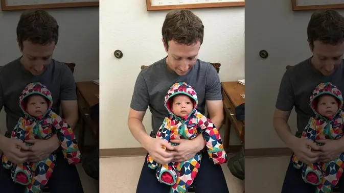 Foto Mark Zuckerberg dan putrinya, Max, yang menuai perdebatan (sumber: foxnews.com)