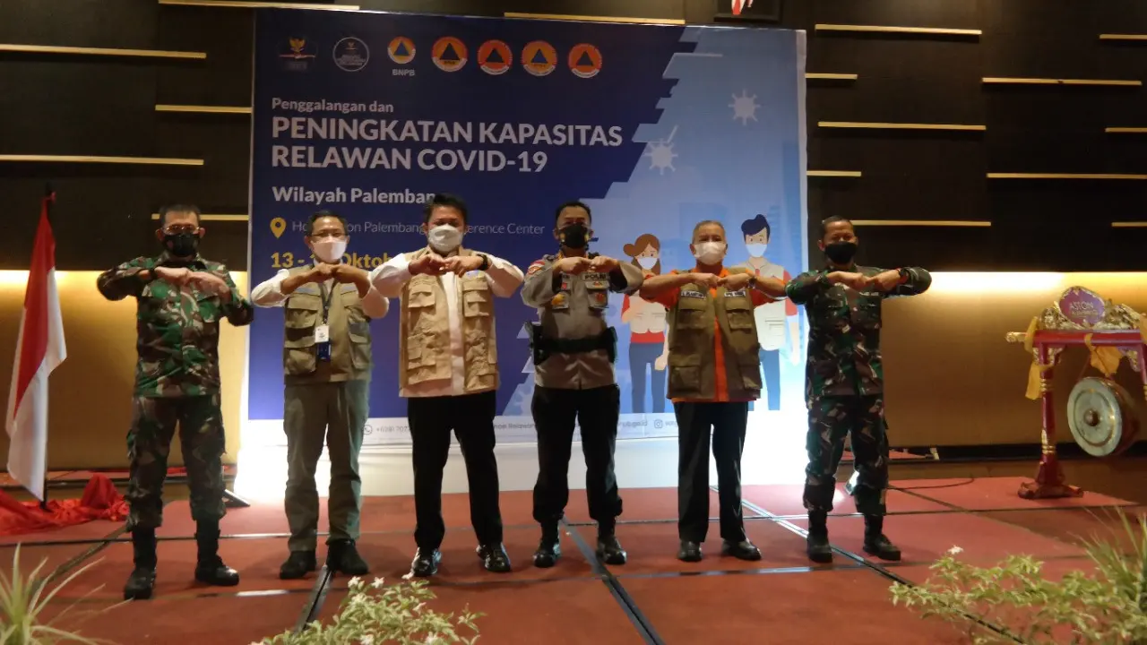 Bertempat di Hotel Aston Palembang mereka mengikuti kegiatan Penggalangan dan Peningkatan Kapasitas 1000 Relawan Wilayah Palembang (Foto: Dok BKR Satgas COVID-19)