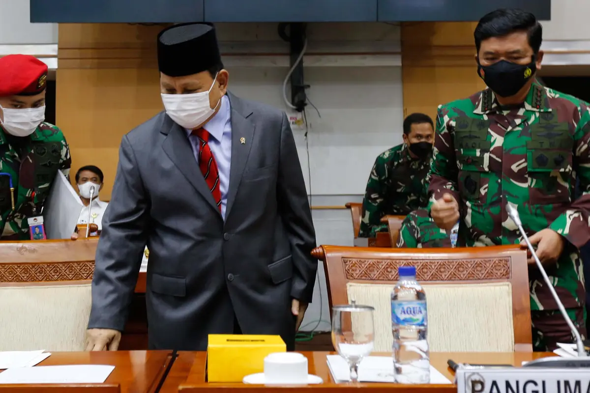 Menhan Prabowo Hadiri Rapat dengan Komisi I DPR