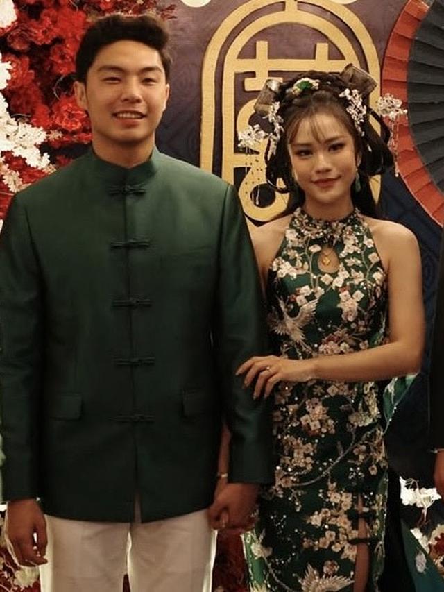 Pesona Jessica Jane saat Sangjit Dibalut Cheongsam