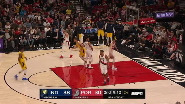 Cuplikan Pertandingan NBA : Trail Blazers 106	vs Pacers 98