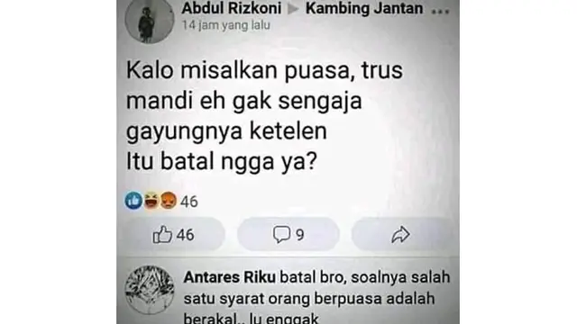 5 Status Facebook Batal Puasa Ini Bikin Ngakak