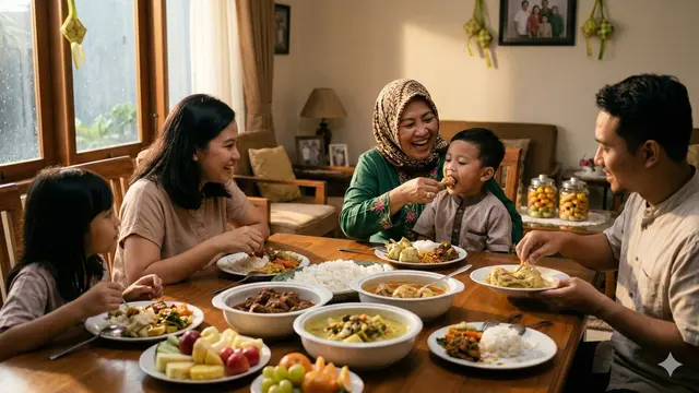 Tips makan kue lebaran (Foto: Gemini AI)