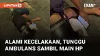 Ada-ada saja aksi pemuda ini ketika menunggu mobil ambulans sambil main hp mengundang perhatian